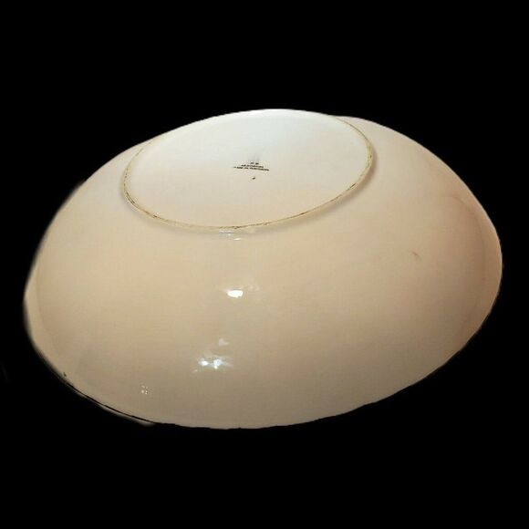 HAND PAINTED 14.5" VTG Fruit Centerpiece Bowl ALCOBACA PORTUGAL Large Abstract - Picture 3 of 5